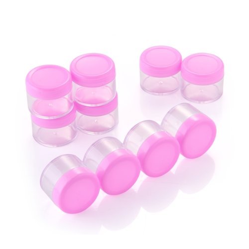 Gleader 10 rosa Deckel Plastikmaterial Leer Make-up kosmetische Sahneglas Pot Flasche Container - 4