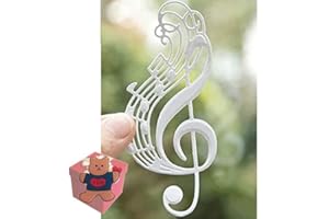 GOWXS Fustelle a forma di nota musicale, stencil per fai da te, scrapbooking, album fotografici, fustelle decorative in carta per goffratura per realizzare biglietti + simpatica spilla