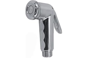 VET ITALY Vetrineinrete® Idroscopino in abs cromato lucido attacco 1/2" per la pulizia di water bidet doccetta per toilette igiene intima con pulsante shut/off E42