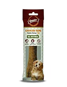 Gnawlers Dog Chicken Chew Bone, 100% Rawhide Free, Made up of Vegetable Protein, Natural Collagen, Best Healthy Dog Chew Bone to Enagage Your Dog, 8` inch, One Piece, 265gm, Pack of 2