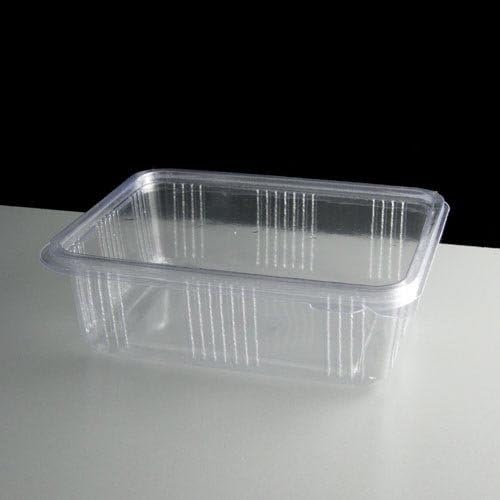 Cristal 750 ml Clear Hinged Lid Salad Container, Pack of 50