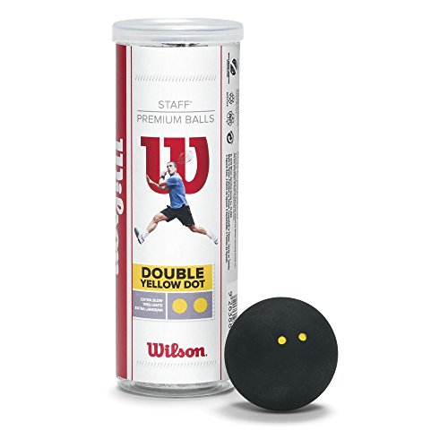 Wilson WRT617900 Balle de Squash, Staff, Tube de 3, Jaune II, Noir
