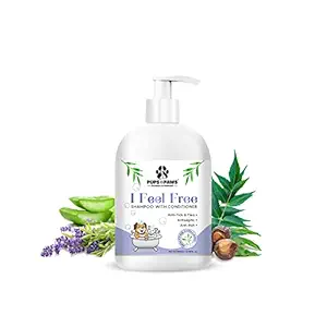 Pups & Paws I Feel Free Neem & Aloe Vera Dog & Cat Shampoo with Conditioner 500 ml| Anti-Itch, Anti-Tick, Antiseptic, Paraben Free, Ph Balanced, Vegan & Cruelty Free