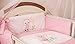 3 Piece Nursery Bedding Set with Bumper To Fit Cot Bed & Cot - Owls (Cot Bed 140 x 70cm, Pink)