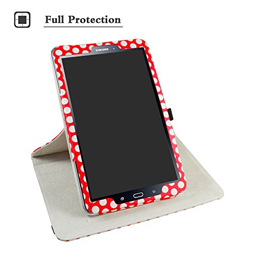 GALAXY TAB A 10.1 Drehbares hülle,Mama Mouth 360°ROTATION Drehbares Standfunktion hülle mit Schöne Muster für 10.1″ SAMSUNG GALAXY TAB A 10.1 T580N T585N Android Tablet,Rot - 3