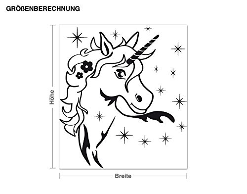 Wandtattoo Zauber Einhorn B x H: 80cm x 90cm Farbe: weiß von Klebefieber® - 2
