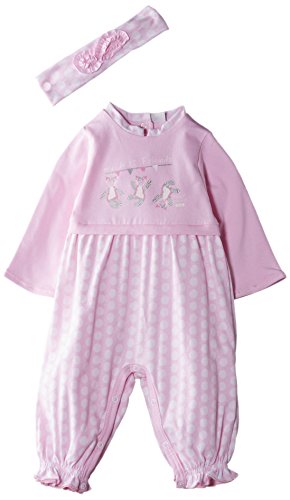 3Pommes Baby-Girls Set All In One Headwear Polka Dot Clothing Set, Light Pink, 9-12 Months (Manufacturer Size:9 Months)