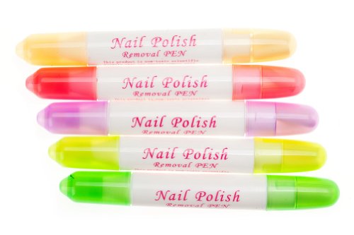 5 Nail Art Refillable Polish Varnish Removers Corrector Correction Pens By VAGA®