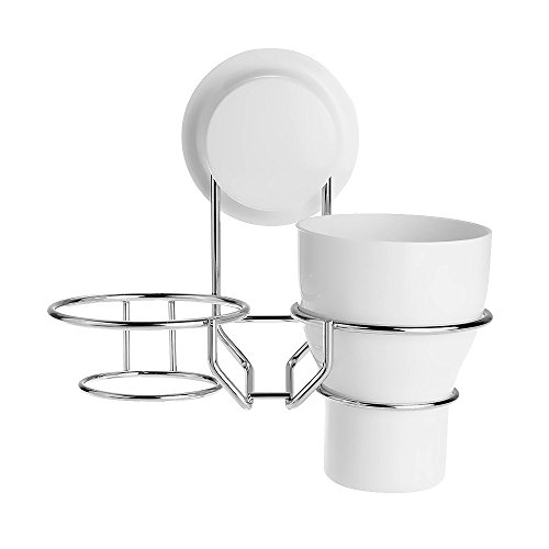 Gearmax® Edelstahl Wand Zahnputzbecher Halter mit Saugnapf-Halterung Becherhalter und 2 Bechern im Badezimmer - 6