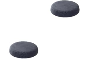 eexuujkl 2 Set of Round Cushion Stool Covers For Comfortable Seating Removable Machine Washable Cover Polyester Stool Cushions Seat Covers dark gray, dark gray 2Set