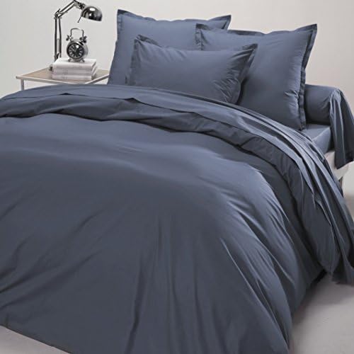 100% LUXURY Egyptian Cotton 200 TC NAVY GREY Duvet Cover Set with Pillow Cases (DOUBLE)