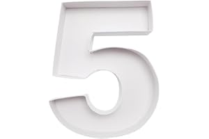 WENPACK 20.8cm Fillable Cardboard Number Paper Mache Chocolate Sweets Candy Container Box Birthday Party (White, 5)