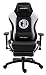 Produktbild Dowinx Gaming Stuhl Ergonomischer Racing Stil Lehnstuhl mit Massage Lordosenstütze, Büro Sessel für Computer-PU-Leder-E-Sport-Gamer Stühle mit Ausziehbarem Fußraste (schwarz&weiß)