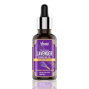 Vihado Best Lavender Essential Oil, 100% Natural & Pure, for Hair, Skin, Face, Relaxing Sleep & Aroma Diffuser (15 ml) (Pack of 1)