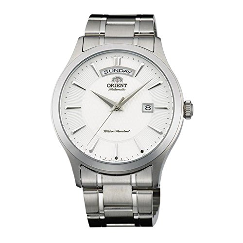 Orient Herren-Armbanduhr 41mm Armband Edelstahl Gehuse + Automatik Zifferblatt Wei Analog FEV0V001WH Orient Herren-Armbanduhr 41mm Armband Edelstahl Gehuse + Automatik Zifferblatt Wei Analog FEV0V001WH
