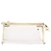 HENGSONG Transparent Make-up Bags Cosmetic Bathing Toiletry Waterproof Pouch Bag (L, Gold)