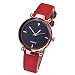 Produktbild Lazzgirl Damenmode lässig pu Lederband analog Quarz runde Uhr(Rot, Pink, Schwarz, Grau, Kaffee, Grün, Lila,One Size)