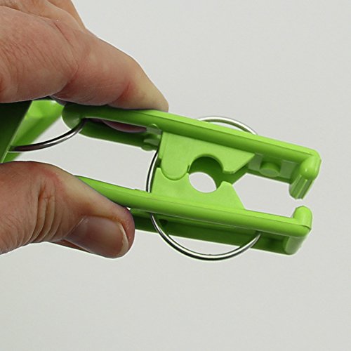 COM-FOUR® Camping Wäschetrockner, Wäschespinne aus Kunststoff zum Aufhängen mit jeweils 10 Aufhängeklammern, in grün, Ø ca. 22 cm - 4