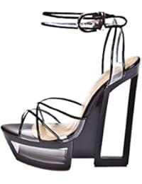 ROBERTO BOTELLA - <p>Sandalia transparente cruzada en vinilo</p> - Color Negro - Talla 39