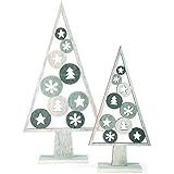 'Small foot 10206 Árbol Decorativo "Navidad 2 unidades, diseño decoración navideña, madera, gris, 17.00 x 5.00 x 33.00 cm