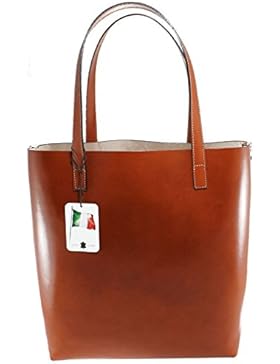 CTM Damen-Tasche, Schultertasche Large, Modell italienischen Stil, 32x34x14cm, 100% echtes Leder Made in Italy