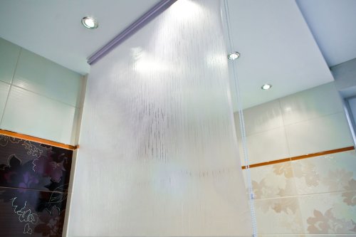 HALB-KASSETTEN DUSCHROLLO PEVA 140×240 cm DUSCHVORHANG NEU! MODELL MILKY DROPS! 140 BREIT 240 HOCH! SHOWER ROLLO CURTAIN! - 3