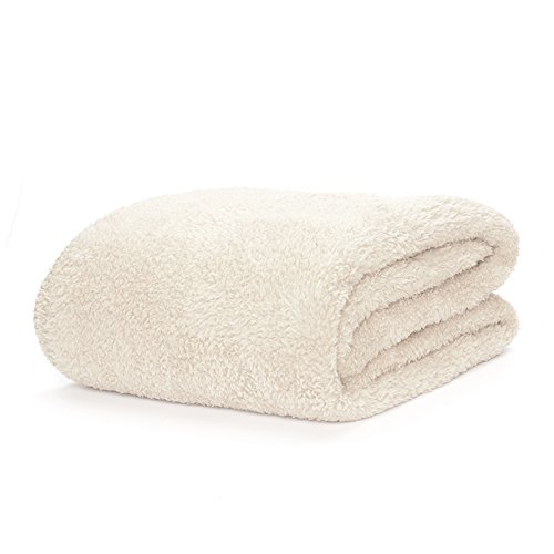 Genuine Snug Rug Luxury Decke Sherpa Werfen Warm Fleece Decke – Crème - 2