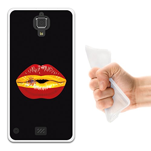 WoowCase Funda Hisense C20 King Kong II 4G   Hisense C20 King Kong II 4G   Funda Silicona Gel Flexible Labio Bandera Espa  a  Carcasa Case TPU Silicona - Transparente