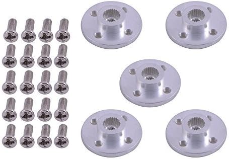 Mallofusa Servo Arm Horn Metal Aluminum 25t Silvery for Rc Car Helicopter Round Mg945 Mg995 Mg996