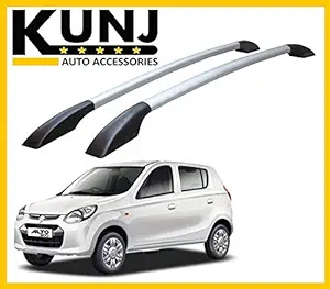 Vocado Black & Silver Sleek Model Car Roof Rail with 3m Adhesive Tape for Alto 800 Old