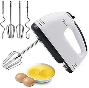 Mokshith Multifunctional Hand Mixer for Egg Beater and Food Blender,Hand Blender,Cake Maker,Hand Mixer, Beater Cream Mix with 7 Speed Handheld Processor Automatic Electric Kitchen Tool (White)