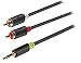 Produktbild König KNA22200E20 Stereo-Audiokabel, 3,5 mm-Stecker- 2x RCA, 2 m grau