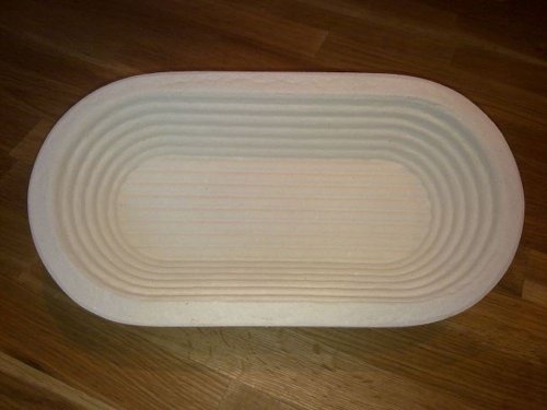 Gärkorb Gärkörbchen Holzschliff für 1,0 kg Brote lang oval mit Rillenmuster, inkl. Info ‚perfekt Brot backen ‚ - 5