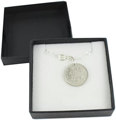STERLING SILVER LUCKY SIXPENCE ANKLET BRACELET