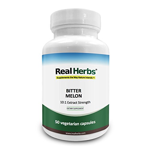 Real Herbs Bitter Melon 10: 1 extracto 750 mg - 50 cápsulas vegetarianas