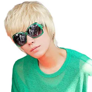 Rise World Wig Cool Mens Boys Short 25cm Straight Blonde Hair Wigs Party Heat Resistant Cosplay Wig by Rise World Wig