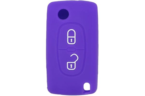Brovacs Étui en silicone CV4302 pour clés de voiture - 2 boutons pour ouverture à distance - Pour Peugeot Citroën