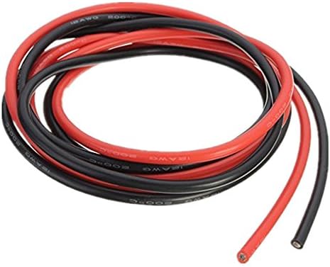 12 Gauge 12AWG Silicone Wire Cable Heatproof Soft Flexible For RC Engine Motor Battery Pack ESC (3ft Black &amp; 3ft Red)