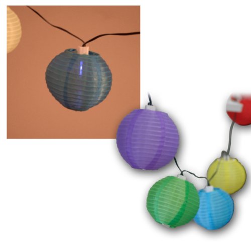 Preisvergleich Produktbild Solar LED-Lichterkette 10 bunte Lampions IP44