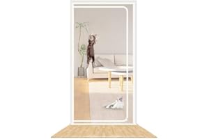 RACKBONE SHRRL Griglia di protezione per gatti ispessita per soggiorno, camera da letto, cucina, terrazza, cane, gatto, porta con cerniera (adatta per porte: 90 cm x 200 cm)
