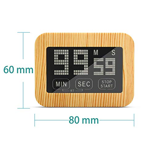 ZealBoom Touchscreen Küchenuhr Timer Digitaler, Küchentimer Magnetisch Elektronische Eieruhr Stoppuhr mit LCD Display und Stand, Lauter Wecker für Kochen/Studie/Sport Übung (AAA Batterien) - 7