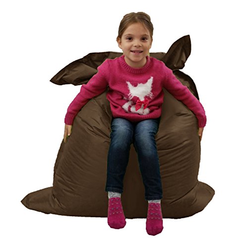Grand pouf pour enfants pour jardin 6 positions géant Coussin de sol d'extérieur 100% résistant Marron à l'eau