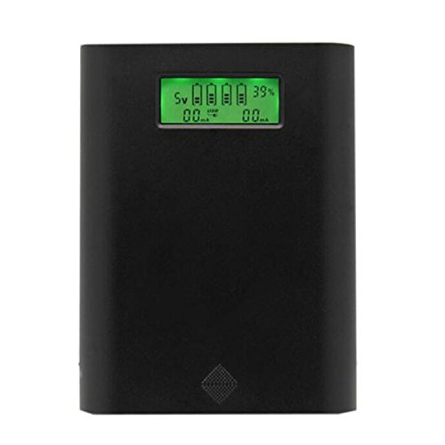 Pantalla LCD portátil 4 ranuras 18650 Batería Cargador externo Caja del sostenedor DIY Paquete del paquete de energía Fuente de alimentación de reserva compacta Con EL Puerto dual del USB