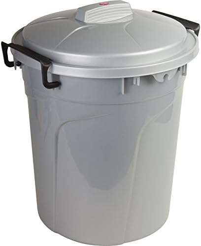 HEGA Amazonas Luxe Round Rubbish Bin 50 L, Grey, 45.5 x 45.5 x 53 cm
