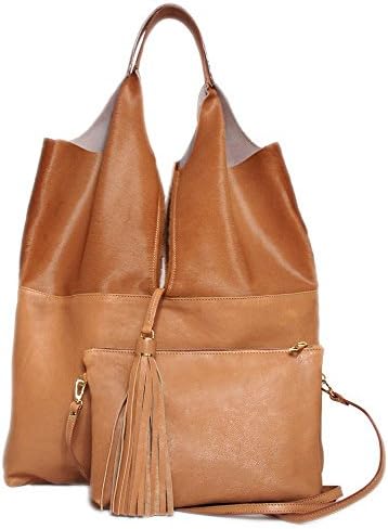 Tote bag leather and pony Color Camel Large Women