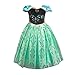 Produktbild Cacilie® Prinzessin Kostüm Kinder Glanz Kleid Mädchen Weihnachten Verkleidung Karneval Party Halloween Fest (110 (Körpergröße 110cm), Anna #06)