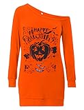 Loveternal Women Halloween Tops Casual dalla Spalla Scoperte Long Sleeve Dress F