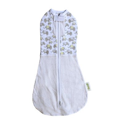 Woombie Summer Baby Swaddle Happy Elephant (0-3 Months)