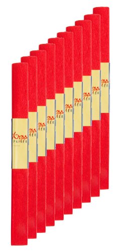 Idena 617028 - Krepppapier, circa 50 x 250 cm, 10 Rollen, hochrot
