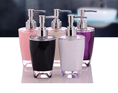 Bellabrunnen 5-Stück Luxuriös Badezimmer Set (aus Acrylic) Bad Accessoire Set Lotion-Flaschen, Zahnbürstenhalter, Zahn-Becher, Seifenschale (Lila) - 3